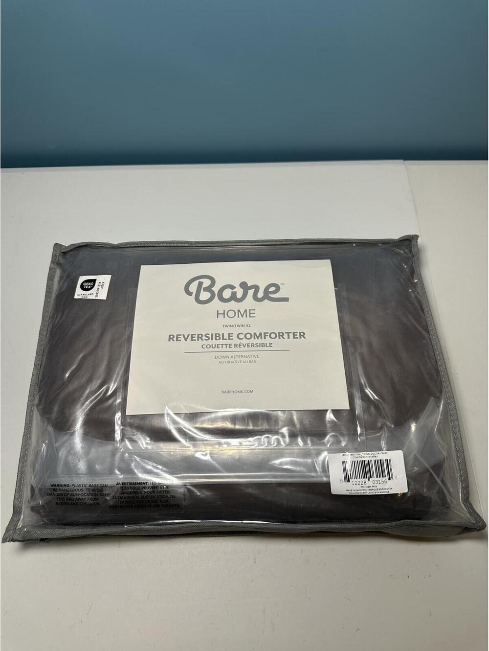 Bare Home Twin/Twin XL Reversible Comforter - Cocoa/Taupe